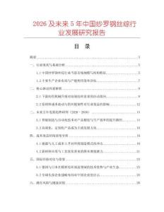 2026及未來5年中國紗羅鋼絲綜行業發展研究報告