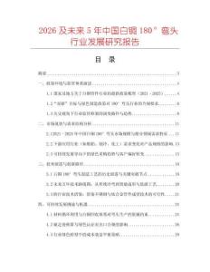 2026及未來(lái)5年中國(guó)白銅180°彎頭行業(yè)發(fā)展研究報(bào)告