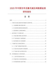 2025年中國先導活塞式減壓閥數據監測研究報告