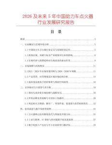 2026及未來5年中國助力車點(diǎn)火器行業(yè)發(fā)展研究報(bào)告