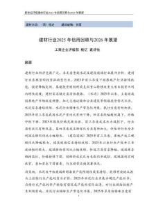 建材行業2025年信用回顧與2026年展望