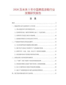 2026及未來5年中國麻底涼鞋行業(yè)發(fā)展研究報告
