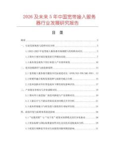 2026及未來5年中國寬帶接入服務器行業(yè)發(fā)展研究報告