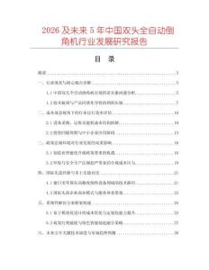 2026及未來(lái)5年中國(guó)雙頭全自動(dòng)倒角機(jī)行業(yè)發(fā)展研究報(bào)告