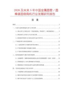 2026及未來5年中國金屬圓管／圓棒端面倒角機行業(yè)發(fā)展研究報告