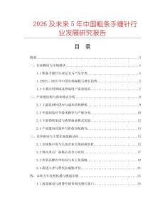 2026及未來5年中國粗條手縫針行業(yè)發(fā)展研究報告