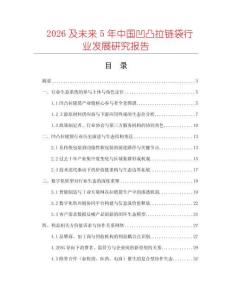 2026及未來5年中國凹凸拉鏈袋行業(yè)發(fā)展研究報(bào)告