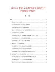 2026及未來5年中國雙頭暗室燈行業(yè)發(fā)展研究報告