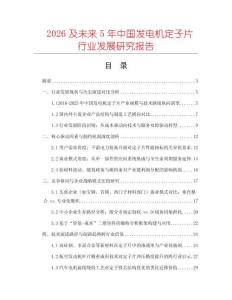 2026及未來5年中國發電機定子片行業發展研究報告