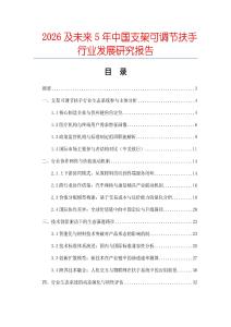 2026及未來5年中國支架可調節扶手行業發展研究報告