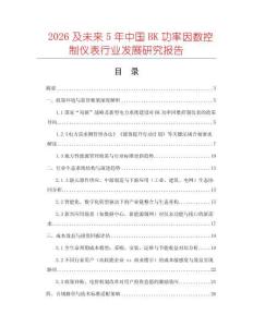 2026及未來(lái)5年中國(guó)BK功率因數(shù)控制儀表行業(yè)發(fā)展研究報(bào)告