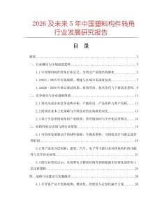 2026及未來5年中國塑料構件轉角行業發展研究報告