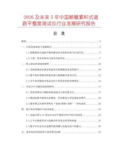 2026及未來5年中國顛簸累積式道路平整度測試儀行業發展研究報告