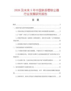 2026及未來5年中國斜多管除塵器行業(yè)發(fā)展研究報(bào)告