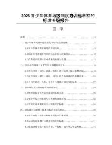 2026青少年體育考級制度對訓練器材的標準升級報告