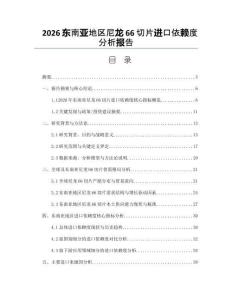 2026東南亞地區(qū)尼龍66切片進(jìn)口依賴度分析報(bào)告