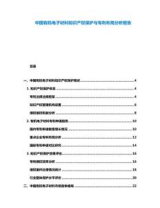 中國有機電子材料知識產權保護與專利布局分析報告