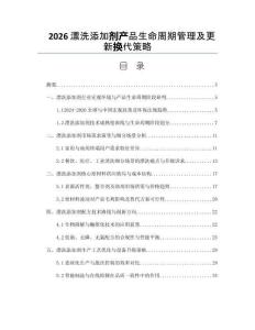 2026漂洗添加劑產(chǎn)品生命周期管理及更新?lián)Q代策略