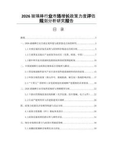 2026玻璃棒行業市場增長政策力度評估規劃分析研究報告
