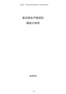 氧化鐵生產線項目商業計劃書