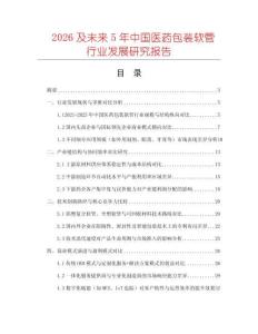 2026及未來5年中國醫(yī)藥包裝軟管行業(yè)發(fā)展研究報告