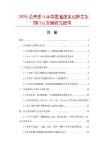 2026及未來5年中國高效水泥降失水劑行業發展研究報告