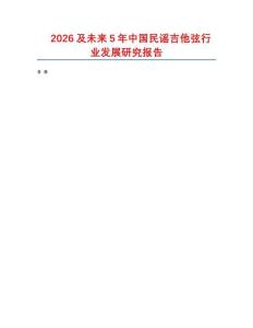 2026及未來5年中國民謠吉他弦行業(yè)發(fā)展研究報告