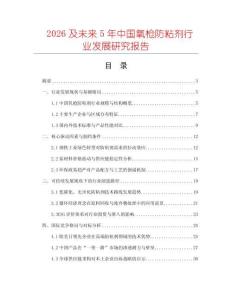 2026及未來5年中國氧槍防粘劑行業發展研究報告