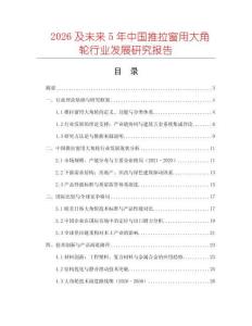 2026及未來5年中國推拉窗用大角輪行業發展研究報告