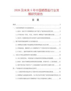 2026及未來(lái)5年中國(guó)曬圖鹽行業(yè)發(fā)展研究報(bào)告