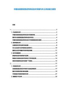 中國光刻膠配套試劑純化技術突破與本土供應能力報告