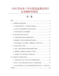 2026及未來5年中國浴盆清潔劑行業(yè)發(fā)展研究報(bào)告