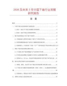 2026及未來5年中國下裝行業(yè)發(fā)展研究報告