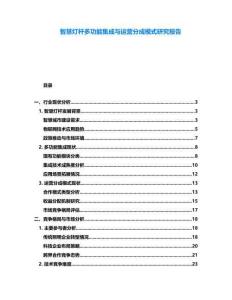 智慧燈桿多功能集成與運營分成模式研究報告
