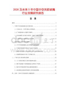 2026及未來5年中國中空夾膠玻璃行業(yè)發(fā)展研究報告