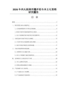 2026牛肉丸新興市場開拓與本土化策略研究報告