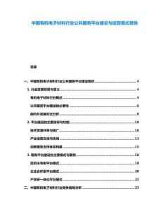 中國有機電子材料行業(yè)公共服務(wù)平臺建設(shè)與運營模式報告