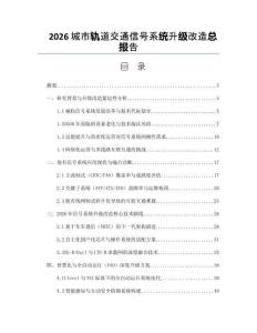 2026城市軌道交通信號系統升級改造總報告