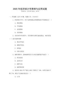 2025年經(jīng)濟統(tǒng)計學(xué)原理與應(yīng)用試題