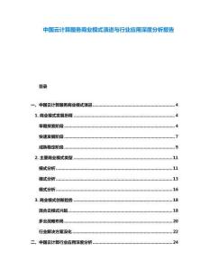 中國云計算服務商業模式演進與行業應用深度分析報告