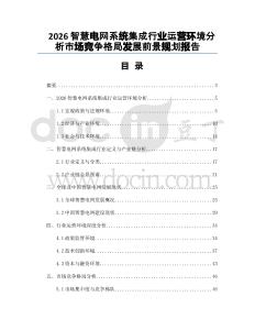 2026智慧電網(wǎng)系統(tǒng)集成行業(yè)運營環(huán)境分析市場競爭格局發(fā)展前景規(guī)劃報告