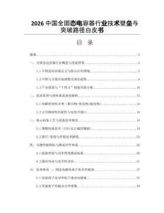 2026中國全固態電容器行業技術壁壘與突破路徑白皮書