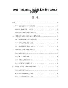 2026中國ASSSC行業(yè)技術(shù)壁壘與突破方向研究