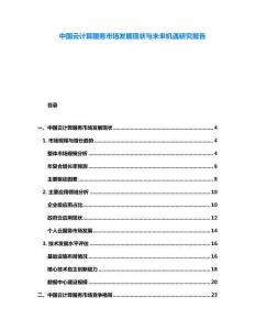 中國云計算服務市場發展現狀與未來機遇研究報告
