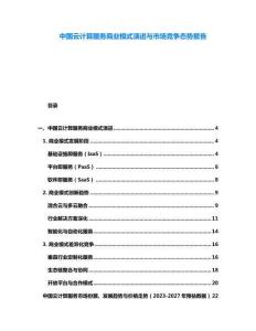 中國云計算服務商業模式演進與市場競爭態勢報告