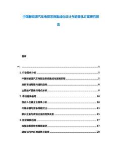 中國新能源汽車電驅系統集成化設計與輕量化方案研究報告