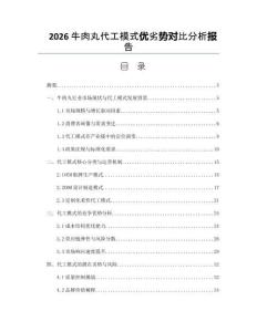2026牛肉丸代工模式優劣勢對比分析報告