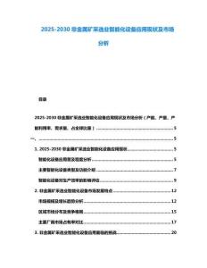 2025-2030非金屬礦采選業(yè)智能化設(shè)備應(yīng)用現(xiàn)狀及市場(chǎng)分析