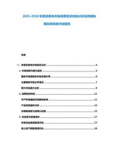 2025-2030東南亞家電市場消費需求供給分析及跨境電商投資風險評估報告