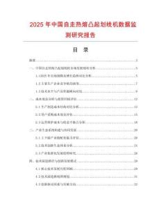 2025年中國自走熱熔凸起劃線機數據監測研究報告
